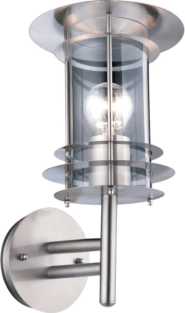 GLOBO Vägglampa utomhus MIAMI rostfritt stål silver 3151 GLOBO Vägglampa utomhus MIAMI rostfritt stål silver 3151