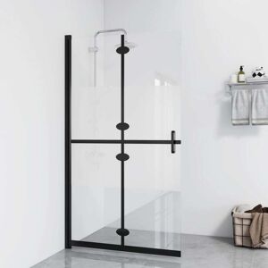 vidaXL Vikbar duschvägg med halvfrostat ESG-glas 80x190 cm