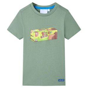 vidaXL T-shirt med korta ärmar för barn khaki 140
