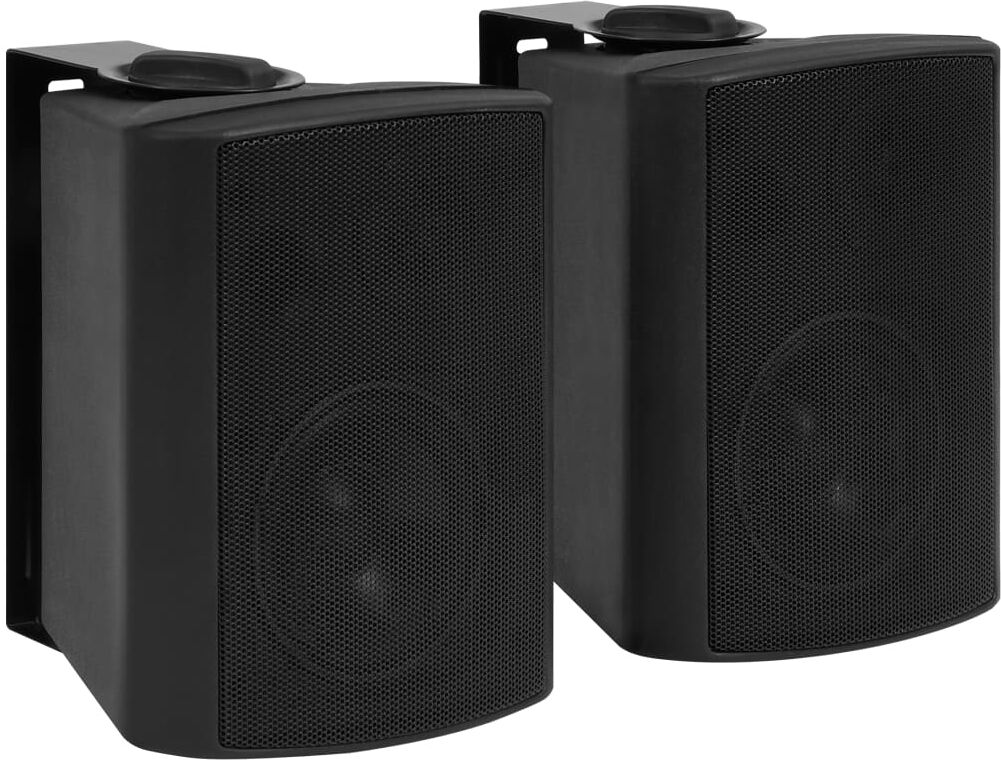 vidaXL Väggmonterade stereohögtalare 2 st svart inomhus/utomhus 80W