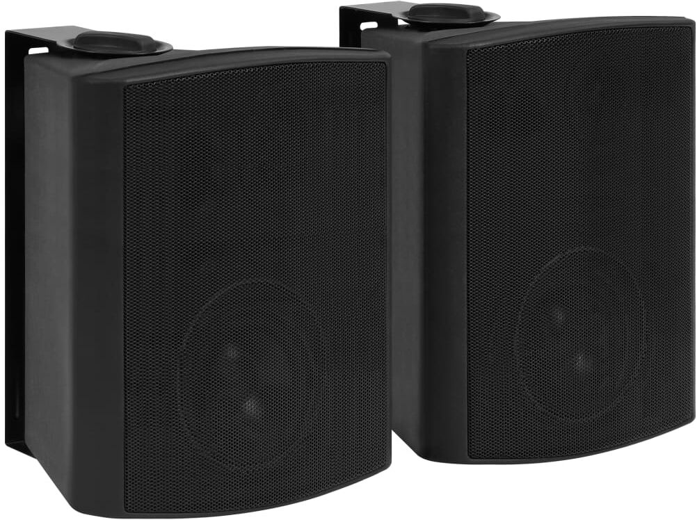 vidaXL Väggmonterade stereohögtalare 2 st svart inomhus/utomhus 120W vidaXL Väggmonterade stereohögtalare 2 st svart inomhus/utomhus 120W