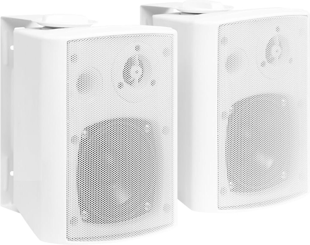 vidaXL Väggmonterade stereohögtalare 2 st vit inomhus/utomhus 80W vidaXL Väggmonterade stereohögtalare 2 st vit inomhus/utomhus 80W