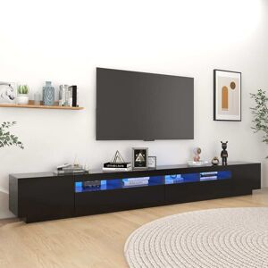 vidaXL TV-bänk med LED-belysning svart 300x35x40 cm
