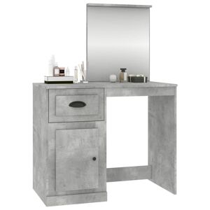 Sminkbord med spegel betonggrå 90x50x132,5 cm konstruerat trä