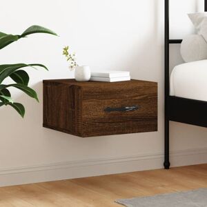 vidaXL Väggmonterat sängbord brun ek 35x35x20 cm