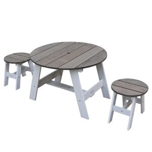 AXI Picknickbord för barn 3 delar grå och vit