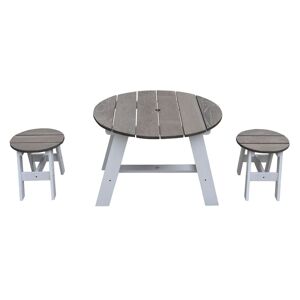 AXI Picknickbord för barn 3 delar grå och vit