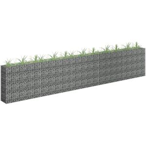 vidaXL Planteringsgabion upphöjd galvaniserat stål 450x30x90 cm