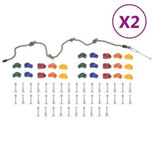 vidaXL Klätterstenar med rep 50 delar flerfärgad