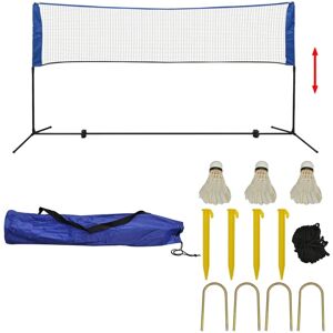 vidaXL Badmintonnät med fjäderbollar 300x155 cm