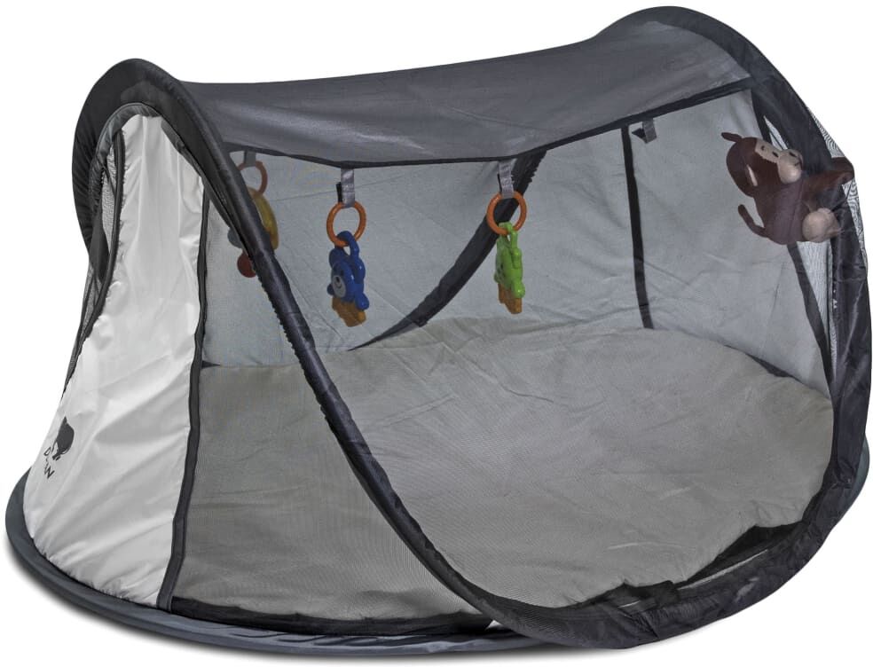 DERYAN Pop-up babygym med myggnät silver DERYAN Pop-up babygym med myggnät silver