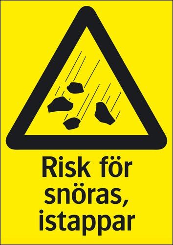 Varningsskylt "Risk för snöras, istappar" A3 Varningsskylt "Risk för snöras, istappar" A3