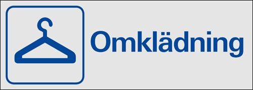 Trivsel- och ordningsskylt "Omklädning" Aluminium Trivsel- och ordningsskylt "Omklädning" Aluminium