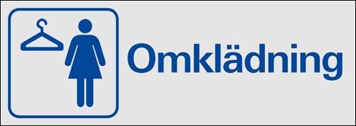 Trivsel- och ordningsskylt "Omklädning Dam" Aluminium Trivsel- och ordningsskylt "Omklädning Dam" Aluminium