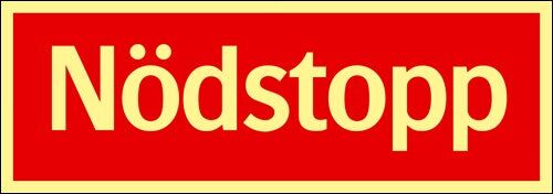 Färgefterlysande Nöd- och utrymningsskylt "Nödstopp" - Supernova® Färgefterlysande Nöd- och utrymningsskylt "Nödstopp" - Supernova®