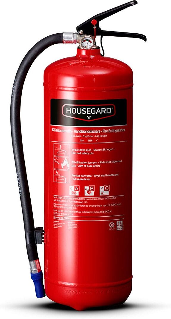 Pulversläckare 6 kg 55A 233B C Housegard Design Edition Vit Pulversläckare 6 kg 55A 233B C Housegard Design Edition Vit