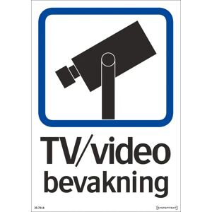 Skylt TV/Video bevakning hårdplast A4