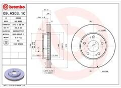 BREMBO Sats om 2 bromsskivor  (09.A303.10) BREMBO Sats om 2 bromsskivor  (09.A303.10)