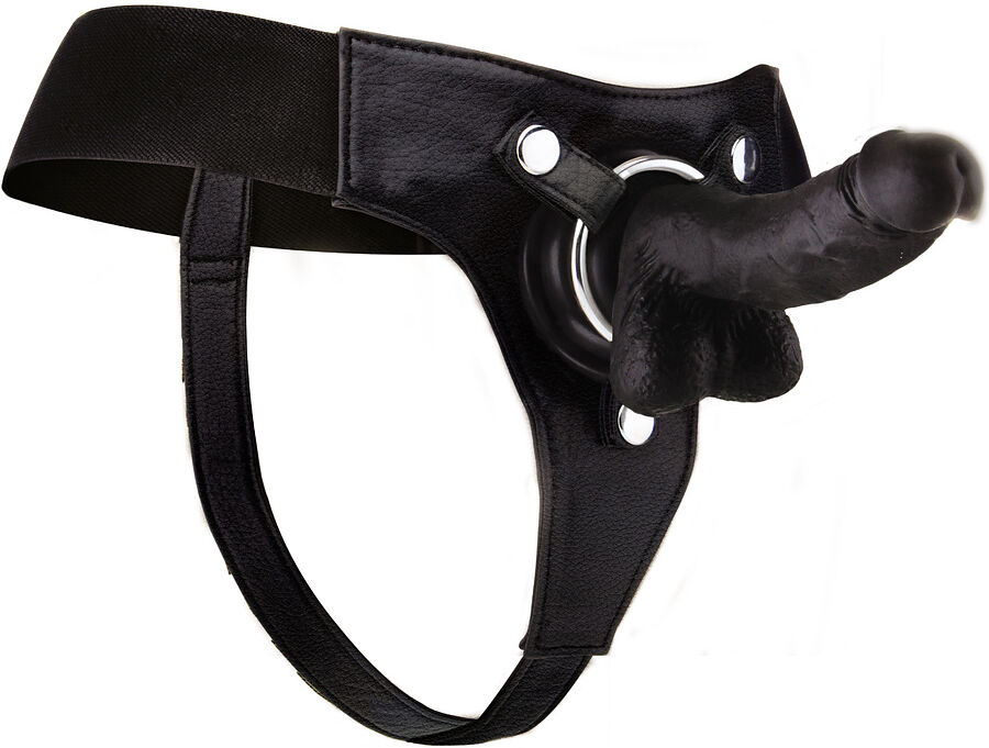 Ouch!: Realistic Strap-On, 7 inch, svart Ouch!: Realistic Strap-On, 7 inch, svart