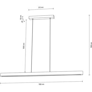 Envostar Lineo LED-pendellampa furugrå 118cm