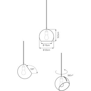 Nyta Tilt Globe hänglampa kabel 3 m röd grå