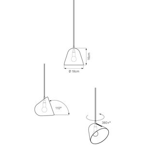 Nyta Tilt S pendellampa kabel 3 m röd, grå