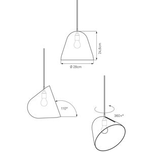 Nyta Tilt pendellampa, kabel 3 m röd, grå