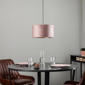 EMIBIG LIGHTING Hänglampa Jari tygskärm 1 lampa, rosé/guld