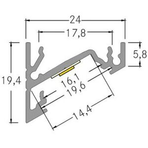 BRUMBERG One LED utanpåliggande hörnprofil, aluminium, 2 meter