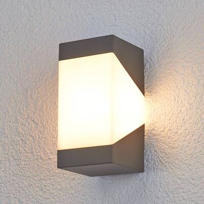 Lucande Vägglampa Kiran - Grå aluminium utomhus Lucande Vägglampa Kiran - Grå aluminium utomhus
