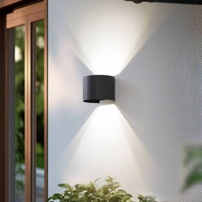 Lindby Smart LED utomhus vägglampa Dara grå rund CCT RGB Tuya Lindby, dimbar, Aluminium / grå / zink, Syntetmaterial, Modern, Smarta hem vägglampa utomhus Lindby Smart LED utomhus vägglampa Dara grå rund CCT RGB Tuya Lindby, dimbar, Aluminium / grå / zink, Syntetmaterial, Modern, Smarta hem vägglampa utomhus