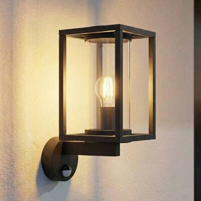 Utomhus vägglampa med rörelsesensor Ferda Lucande, dimbar, Svart, Aluminium / grå / zink, Modern Utomhus vägglampa med rörelsesensor Ferda Lucande, dimbar, Svart, Aluminium / grå / zink, Modern