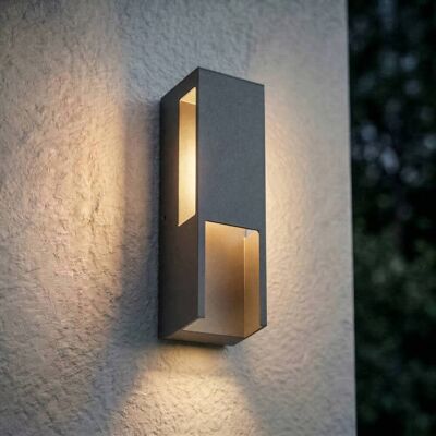 LED utomhus vägglampa Enyra Lindby, Svart, Aluminium / grå / zink, Modern, LED-vägglampa utomhus LED utomhus vägglampa Enyra Lindby, Svart, Aluminium / grå / zink, Modern, LED-vägglampa utomhus