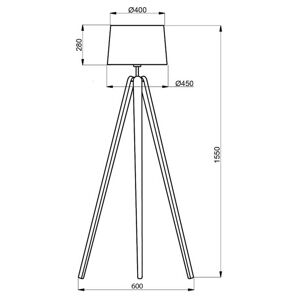 Aluminor Essence trebent golvlampa, svart