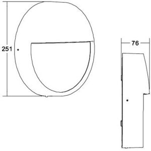 BRUMBERG Eye vägglampa ring, halv, vit