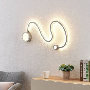 LED vägglampa Rion Lindby, dimbar, Aluminium / grå / zink, Vardagsrum / matsal, Metall, Modern, LED-vägglampa, vägglampa inomhus