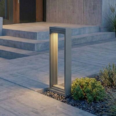 LED pollare Ashkan Lucande, Aluminium / grå / zink, Metall, Modern, LED-utomhuslampa LED pollare Ashkan Lucande, Aluminium / grå / zink, Metall, Modern, LED-utomhuslampa