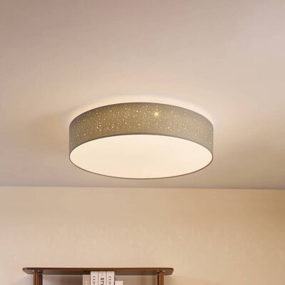 LED taklampa Ellamina Lindby, dimbar, Aluminium / grå / zink, Vardagsrum / matsal, Textil / tyger / siden, Modern, LED-taklampa LED taklampa Ellamina Lindby, dimbar, Aluminium / grå / zink, Vardagsrum / matsal, Textil / tyger / siden, Modern, LED-taklampa