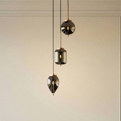Glas pendellampa Elani Lucande, dimbar, Svart, Vardagsrum / matsal, Glas, Modern, Pendellampa Glas pendellampa Elani Lucande, dimbar, Svart, Vardagsrum / matsal, Glas, Modern, Pendellampa
