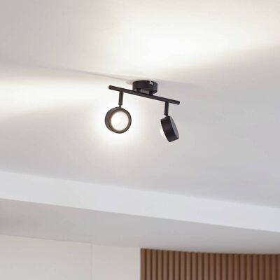 Lindby taklampa Jyla, 2 lampor, matt svart Jyla Lindby, dimbar, Svart, Arbetsrum / kontor, Metall, Modern, Spotlight Lindby taklampa Jyla, 2 lampor, matt svart Jyla Lindby, dimbar, Svart, Arbetsrum / kontor, Metall, Modern, Spotlight