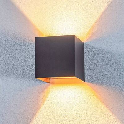 LED utomhus vägglampa Nivar Lindby, Svart, Metall, Modern, LED-vägglampa utomhus LED utomhus vägglampa Nivar Lindby, Svart, Metall, Modern, LED-vägglampa utomhus