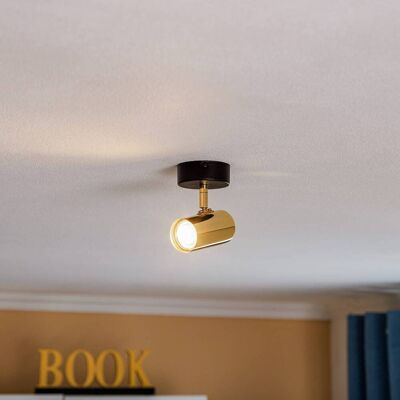 Euluna Lund Takspotlight - Justerbar för väggmontering - Svart och guld Euluna Lund Takspotlight - Justerbar för väggmontering - Svart och guld