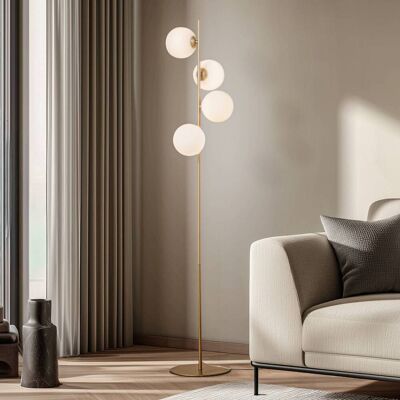 Golvlampa Isandro Lucande, Mässing / guld, Vardagsrum / matsal, Metall, Modern, Golvlampa Golvlampa Isandro Lucande, Mässing / guld, Vardagsrum / matsal, Metall, Modern, Golvlampa