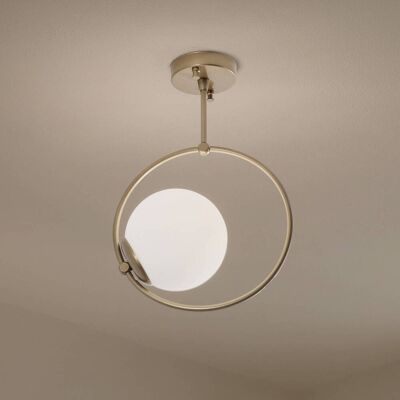 Taklampa Dolunay, Ø 26 cm, guldfärgad, glas, E27 Dolunay Opviq, dimbar, Mässing / guld, Vardagsrum / matsal, Metall, Modern Taklampa Dolunay, Ø 26 cm, guldfärgad, glas, E27 Dolunay Opviq, dimbar, Mässing / guld, Vardagsrum / matsal, Metall, Modern