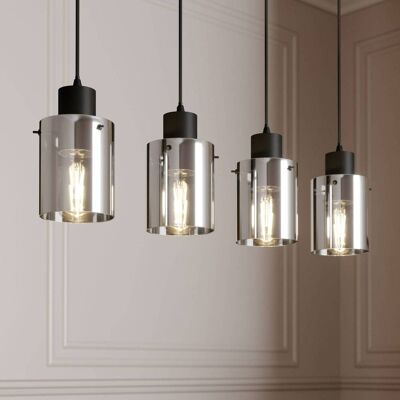 Glas pendellampa Kourtney Lindby, dimbar, Svart, Vardagsrum / matsal, Modern, Pendellampa Glas pendellampa Kourtney Lindby, dimbar, Svart, Vardagsrum / matsal, Modern, Pendellampa