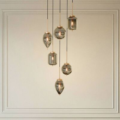 Glas pendellampa Elani Lucande, dimbar, Svart, Vardagsrum / matsal, Glas, Modern, Pendellampa Glas pendellampa Elani Lucande, dimbar, Svart, Vardagsrum / matsal, Glas, Modern, Pendellampa