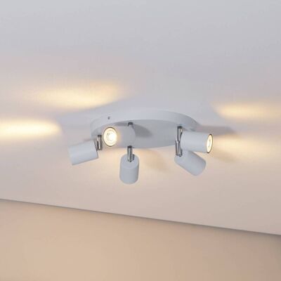 Takspotlight Fun, ljusblå, Ø 30 cm, justerbar, GU10 Fun Luminex, dimbar, Blå, Vardagsrum / matsal, Metall, Modern, Halogen spots Takspotlight Fun, ljusblå, Ø 30 cm, justerbar, GU10 Fun Luminex, dimbar, Blå, Vardagsrum / matsal, Metall, Modern, Halogen spots