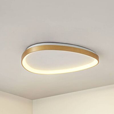 LED taklampa Asken Lucande, dimbar, Mässing / guld, Vardagsrum / matsal, Aluminium / grå / zink, Modern, LED-taklampa LED taklampa Asken Lucande, dimbar, Mässing / guld, Vardagsrum / matsal, Aluminium / grå / zink, Modern, LED-taklampa