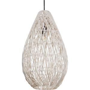 Beliani Hängande lampa Beige Bomull Rep Bur Skärm Japandi Naturlig Stil