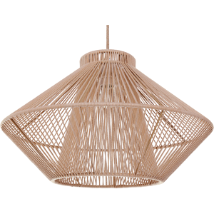 Beliani Hängande Lampa Beige Bomull Burskärm Japandi Naturlig Stil Vardagsrum Sovrum Kök